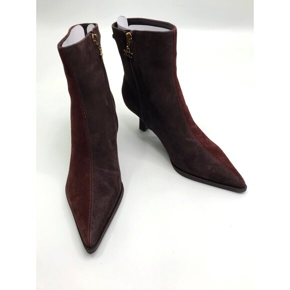 Circus Sam Edelman Yuki Ankle Bootie Boot Suede Two-Tone Pecan/Brown 7 NWOB - Picture 1 of 7